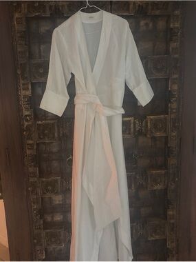 Pink Filosofy White Wrap Maxi Dress with Tie Waist